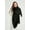 Black, variant on Women's Thick Knit Shoulder Wrap Scarf with Self-Fringe, Solid Pattern