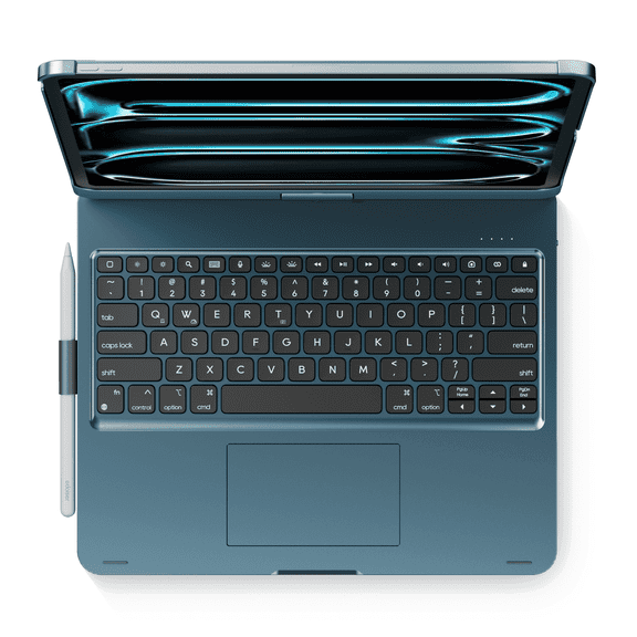 edaiser Swivel Keyboard Case Compatible with iPad Air 11 inch (M3/M2) 2025 & iPad Air 5th 4th Gen& iPad Pro 11-inch (4th-1st); Rotatable Cover with Pencil Holder, Trackpad, Backlit, Navy Blue