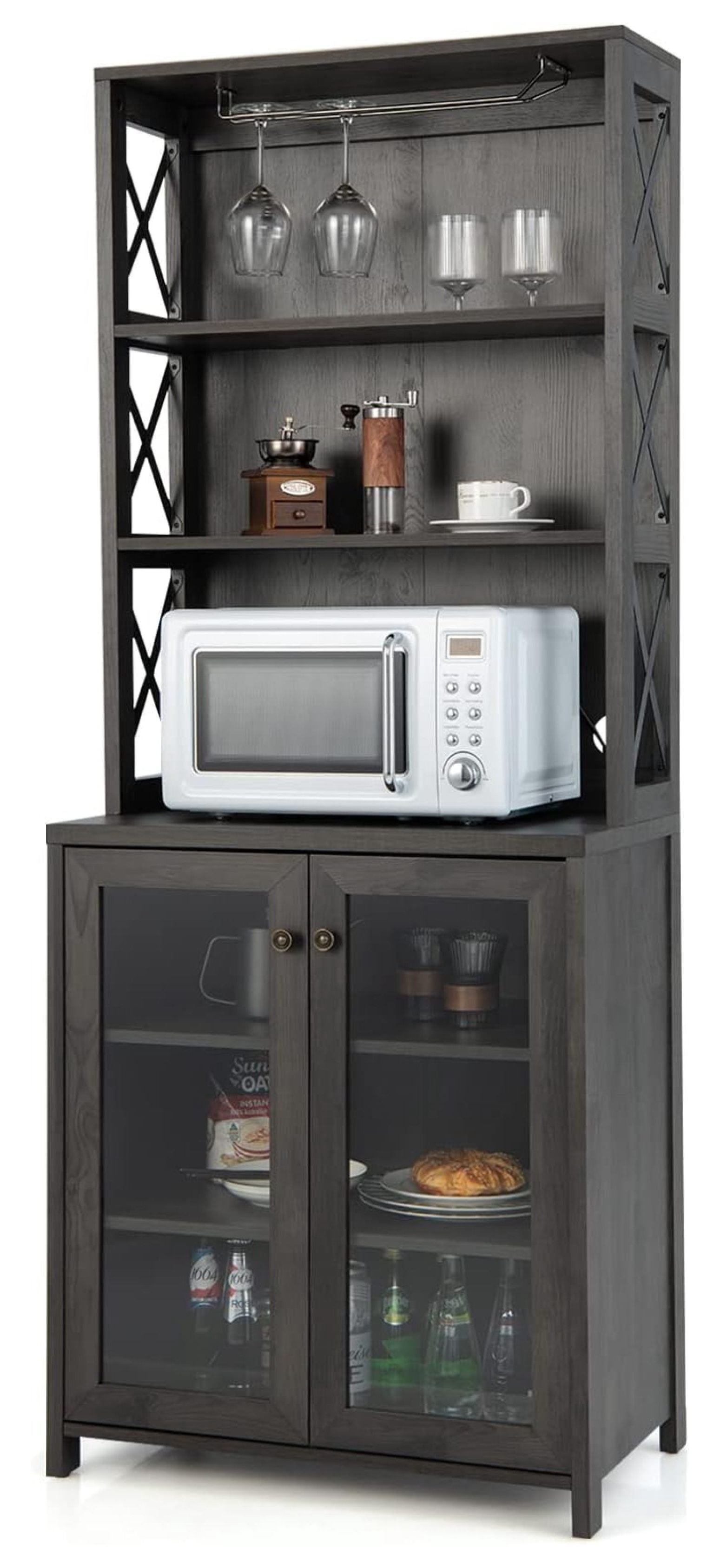 Hodedah Free Standing Kitchen Cabinet, Beech - Walmart.com