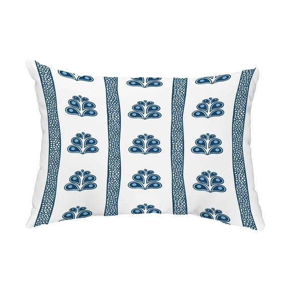 Simply Daisy, 14" x 20" Wacky Stripe Blue Abstract Decorative Outdoor Pillow
