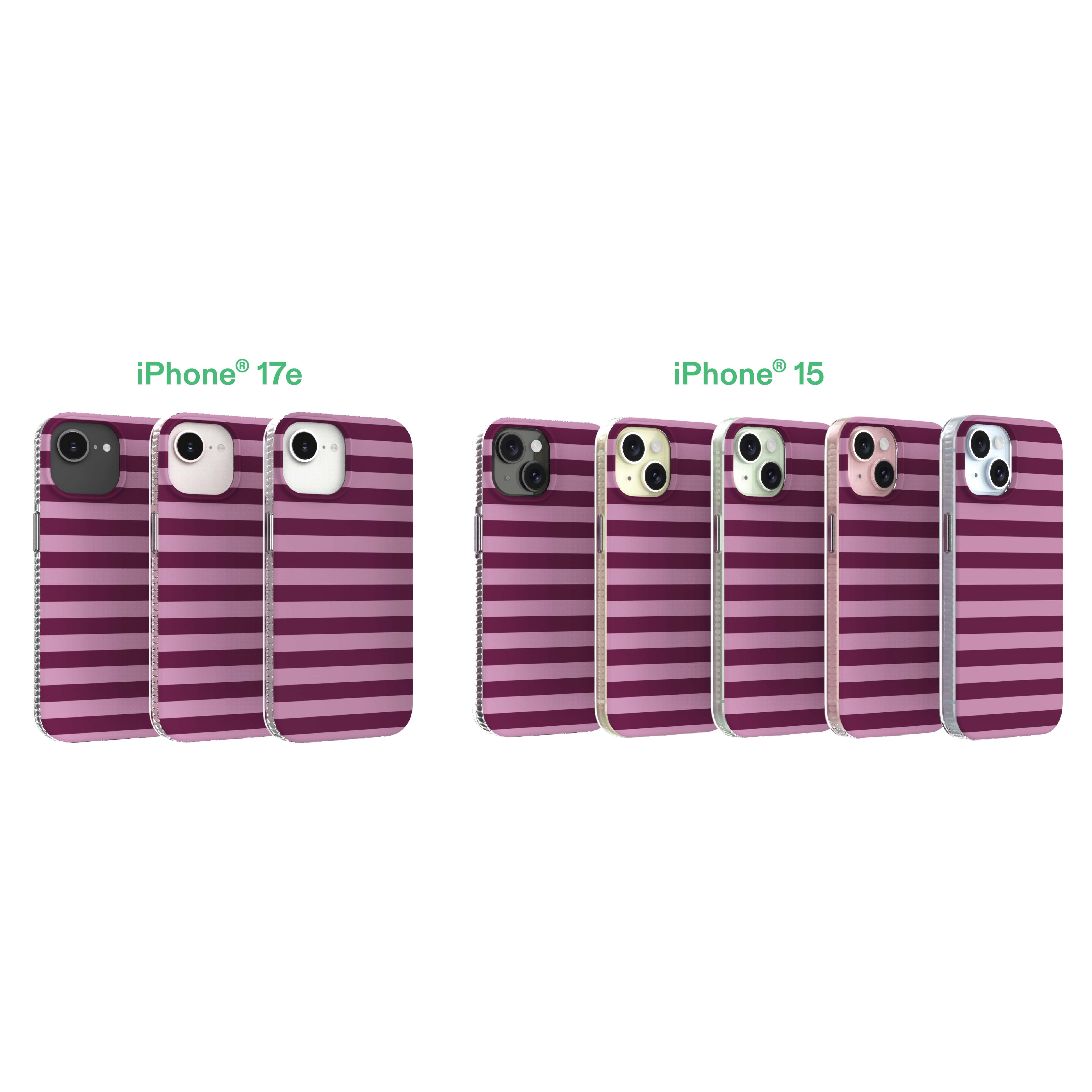 onn Phone Case for iPhone 17e / 16e / 15 / 14 / 13, MagSafe Compatible - Purple Stripe