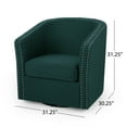 thumbnail image 6 of Noble House Maya Fabric Swivel Chair, Green, Black, 6 of 8