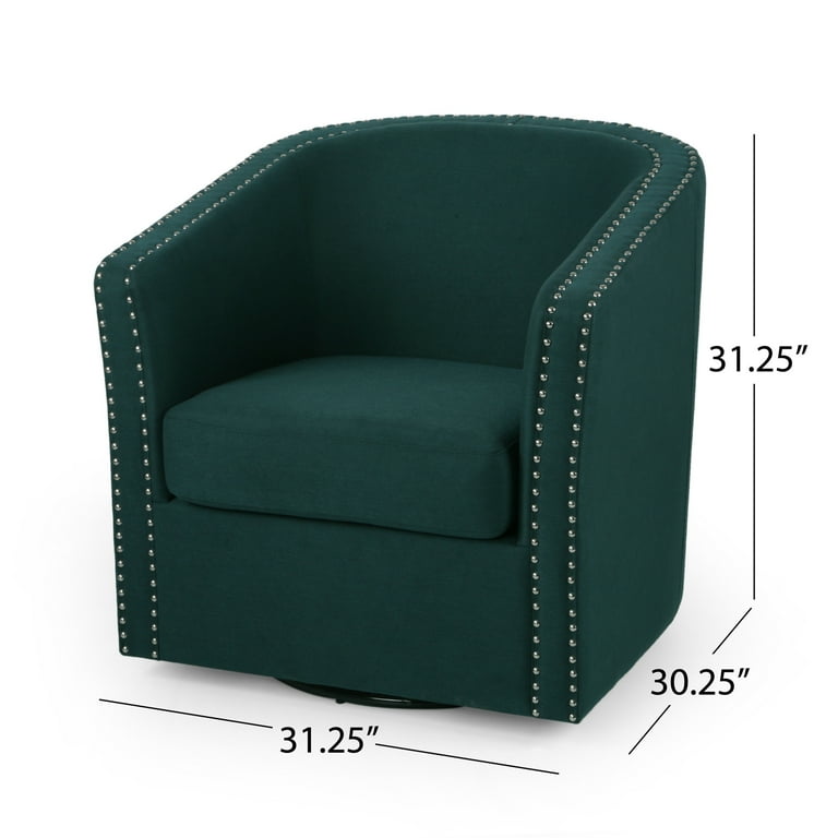 Free Shipping! Noble House Maya Accent Barrel Swivel Chair, Green