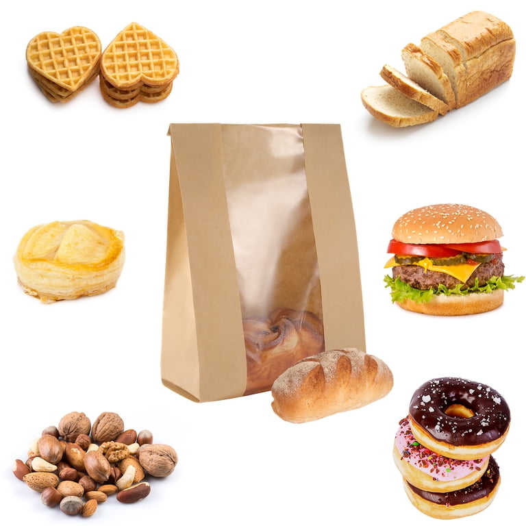 Hengguang Paper Bread Bags, Kraft with Window, 50 Count photo 8
