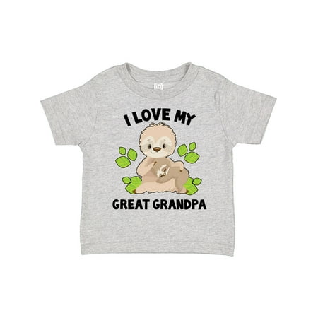 

Inktastic Cute Sloth I Love My Great Grandpa with Green Leaves Gift Toddler Boy or Toddler Girl T-Shirt