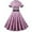 Pink, variant on XFLWAM Plaid Cocktail Party Dress for Women's Lapel V Neck Button Down 50s 60s Vintage Dress 1950s Retro Hepburn A-Line Swing Tea Dresses Yellow M