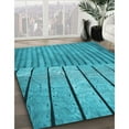 thumbnail image 2 of Ahgly Company Indoor Rectangle Patterned Bright Turquoise Blue Area Rugs, 2' x 5', 2 of 6