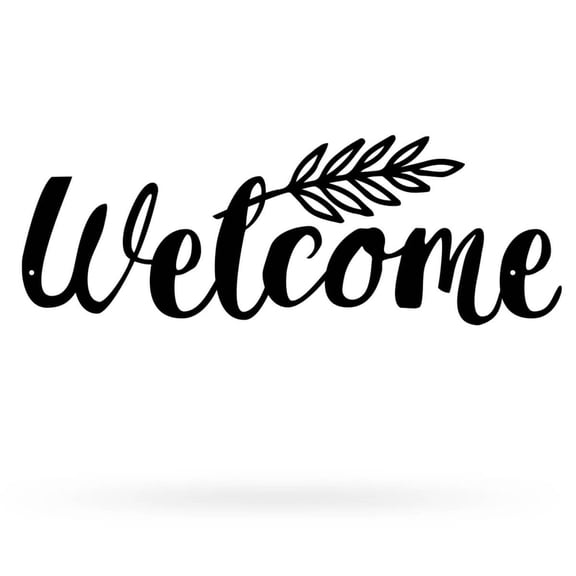 RealSteel Welcome Sign - Metal Welcome Décor for Home, Garden, or Porch (17"/B)