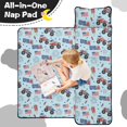 thumbnail image 4 of Monster Cartoon Truck Blue Pattern Teens Toddler Nap Mat with Pillow, Sleeping Mat Bag for Preschool Daycare 60"x20", 4 of 6