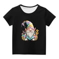 thumbnail image 1 of Penkiiy T-Shirts de Pâques pour Enfants Garçons Filles Mode Mignon Nain de Pâques Imprimé Col Rond Manches Courtes 3 Ans Noir, 1 of 4
