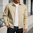 thumbnail image 2 of Men's Solid Color Notch Lapel Lightweight Casual Jacket Outdoor Autumn Coat Comfortable Stylish Versatile, 2 of 5