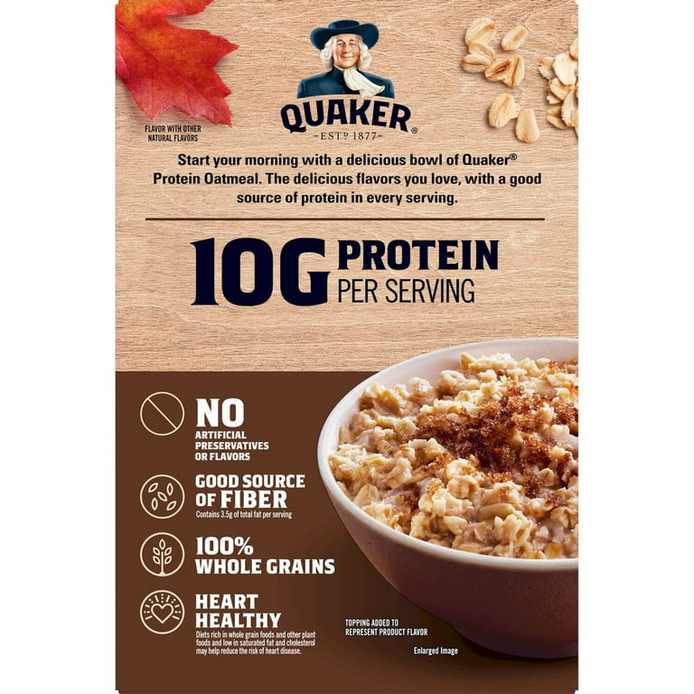 Quaker, Fiber Protein Instant Oatmeal, Maple Brown Sugar,