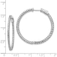 thumbnail image 2 of Solid 14k White Gold Round Hoop w/Safety Lock Earring Mountings - 30mm no stones included - 8.6gm, 2 of 4