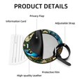 thumbnail image 4 of Peacock 2pcs PU Leather Round Bag Tags with Privacy Cover and Name ID Tag - Suitcase Tags for Travel Luggage, Handbags, Backpacks, School Bags, 4 of 6
