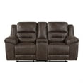 thumbnail image 5 of Lexicon Hazen Microfiber 2pc Set Sofa+ Loveseat in Dark brown, 5 of 14