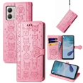 thumbnail image 1 of Funda Cartera FOXDOCK para MOTO G53 5G , Flip PU con Relieve de Gatos y Perros, Tarjetero y Soporte, 1 of 6