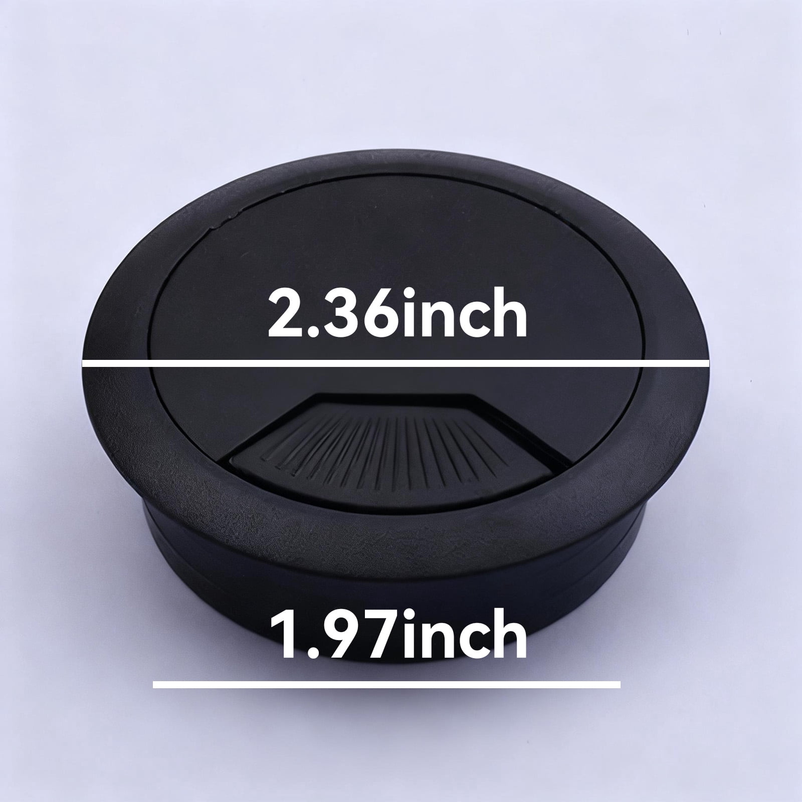 Round Desk Cable Grommet with Brush - Cable Management Hole Cover for Office Desks, TV Stands, and Conference Tables - Wire Organizer for Computer Cords and Power Cables