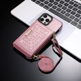 thumbnail image 3 of Nalacover Wallet Crossbody for iPhone 14 Pro Max Phone Case with Lanyard Strap Credit Card Holder 6.7", PU Leather Protective Handbag Purse Kickstand Bling Diamond Cover Women Girl, Pink, 3 of 13