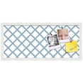 thumbnail image 2 of PinPix 28x12 Custom Cork Bulletin Board Diamond Modern Pattern Navy White Poster Board Has a Fabric Style Canvas Finish, Framed in Diamond Modern Pattern Navy White, by ArtToFrames (PinPix-1805), 2 of 5