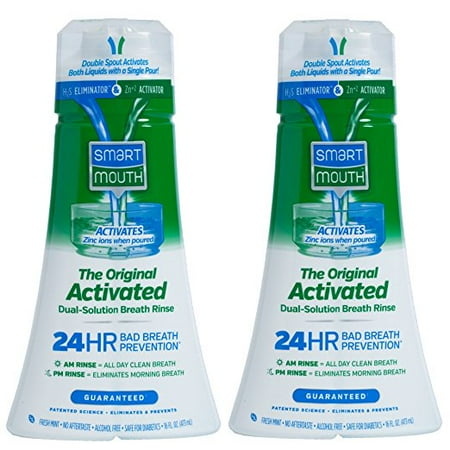 SmartMouth 2-Pack of Original Activated 24HR Fresh Breath Rinse, 16 fl Oz