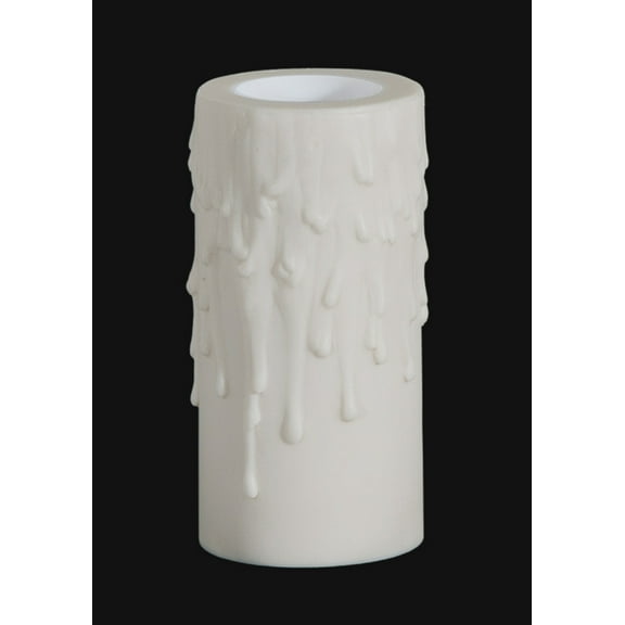 B&P Lamp® 4" Height, Candelabra Size (7/8" Inside Diameter) Candle Cover With Extra Wide Exterior - Off White