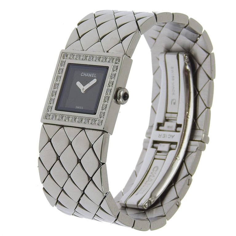 Pre-Owned CHANEL Matelasse Watch Diamond Bezel H0489  display picture 1