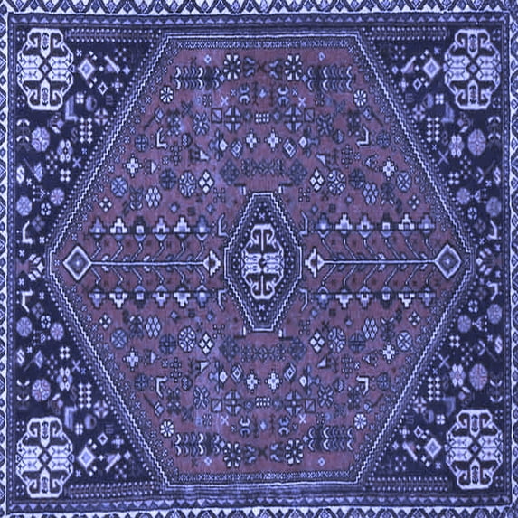 Ahgly Company Indoor Square Persian Blue Traditional Area Rugs, 4' Square