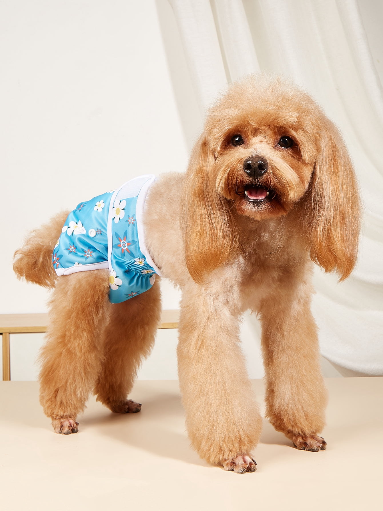 Pet Soft Washable Female Diapers Cute Flower Dog Diapers, Comfort Reusable Doggy Diapers for Girl Dog in Period Heat