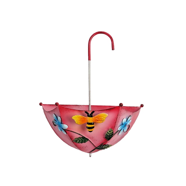 Metal Umbrella Hanging Planter Handmade Inspirational Wall Decor for Home Garden Office