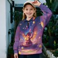 thumbnail image 3 of COEQINE Girls Quarter Zip Pullover with Collar, Cute Loose Fit Long Sleeve Sweatshirt, Soft Printed Polyester Machine Washable for 5-6 Year Olds, Dragon Star Starry, 3 of 7