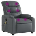 thumbnail image 1 of vidaXL Fauteuil Inclinable de Massage en Similicuir Gris, 1 of 5