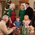 thumbnail image 2 of Retro Hand-Painted Tabletop Christmas Trees with Timer, Retro Hand Painted Table Top Christmas Trees, Ceramic Christmas Tree That Light Up for Home, Fireplace, Festive Ornament (Colorful (1PCS S)), 2 of 8