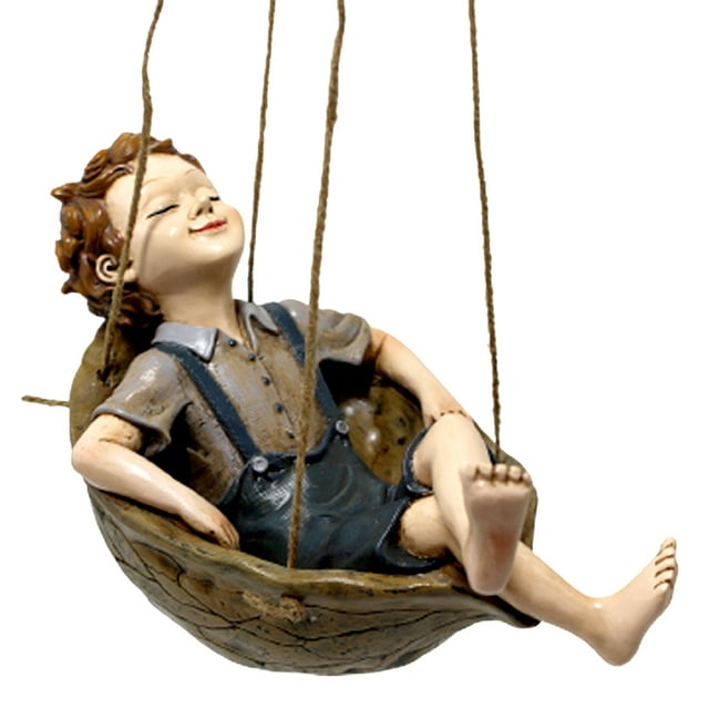 Cateissary Columpio de bosque para niño, colgante de resina resistente al agua, protector solar para el hogar, jardín, decoración al aire Decoración