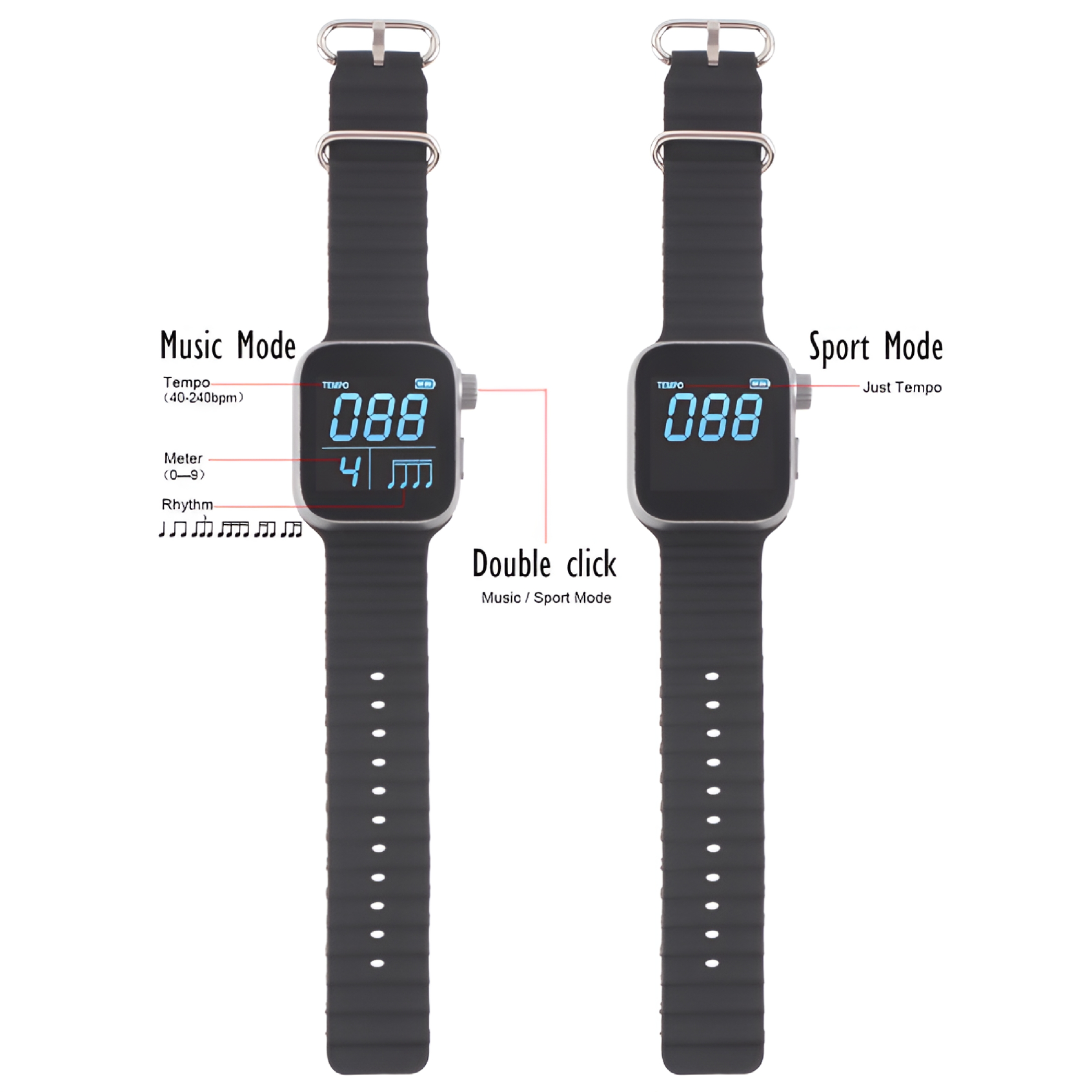 SEPTRIO Wearable Vibrating Metronome 40-240 Bpm Smart Instruments Pulse Beat Counting