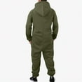 thumbnail image 4 of Mens Rompers for Adults Men's Autumn Winter Warm Splicing Casual Hooded Zipper Solid Pocketed Jumpsuits Adult Onesies for Men Green L, 4 of 6