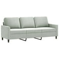 thumbnail image 3 of vidaXL 3 Piece Sofa Set with Cushions Light Grey Velvet, 3 of 4