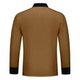 thumbnail image 4 of GrmtClth Chef Jacket for Men Double-Breasted Bakery Cook Jacket Long Sleeve Cozy Comfy Chef Uniform Brown 2XL, 4 of 5