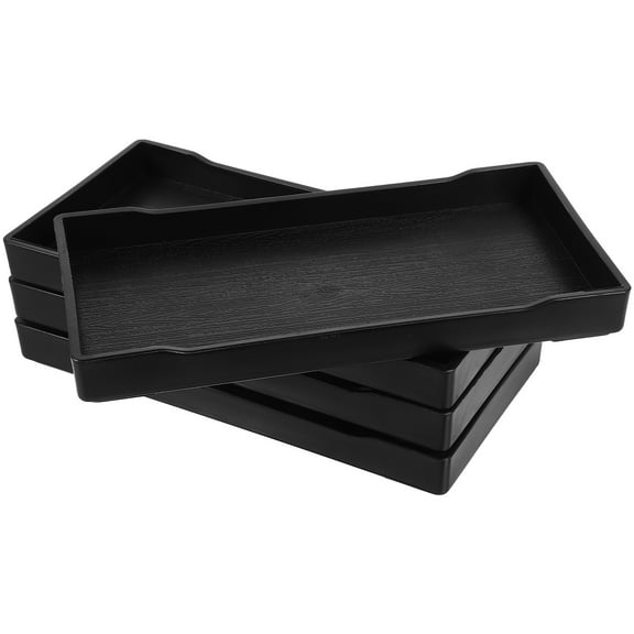 OATIPHO 4Pcs Bathroom Counter Tray Black Sturdy PP Material Vanity Storage for Cosmetics and Jewelry