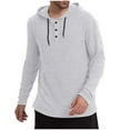 thumbnail image 2 of Dovford Mens Hoodies Lightweight Knitted Sweater Long Sleeve Drawstring Slim Fit Pullover Sweatshirt, 2 of 6