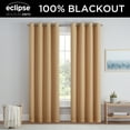 thumbnail image 2 of Eclipse Dutchess 100% Blackout Lined Curtains, Solid Grommet (1 panel), 63" long x 50" wide, Flaxen, 2 of 10