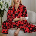 thumbnail image 6 of Honeii Playing Cards print Women's Pajama Sets Long Sleeve Button Down Sleepwear Nightwear Soft Pjs Lounge Sets-Medium, 6 of 7