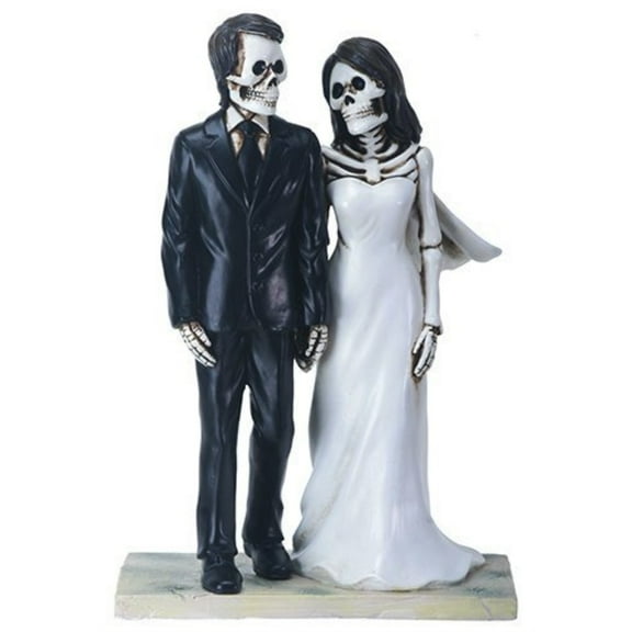 Just Married Skeleton Wedding Couple Day of the Dead Dia de los Muertos Figurine