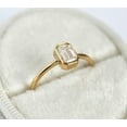 thumbnail image 5 of HeartsAndYou 1ct Emerald Cut Moissanite Engagement Ring for Women Bezel Set Solitaire 18k Yellow Gold Over Silver, 5 of 9