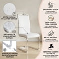 thumbnail image 6 of Sumdeal 5-Piece Round Glass Dining Table Set with 4 White PU High-Back Chairs, 6 of 8