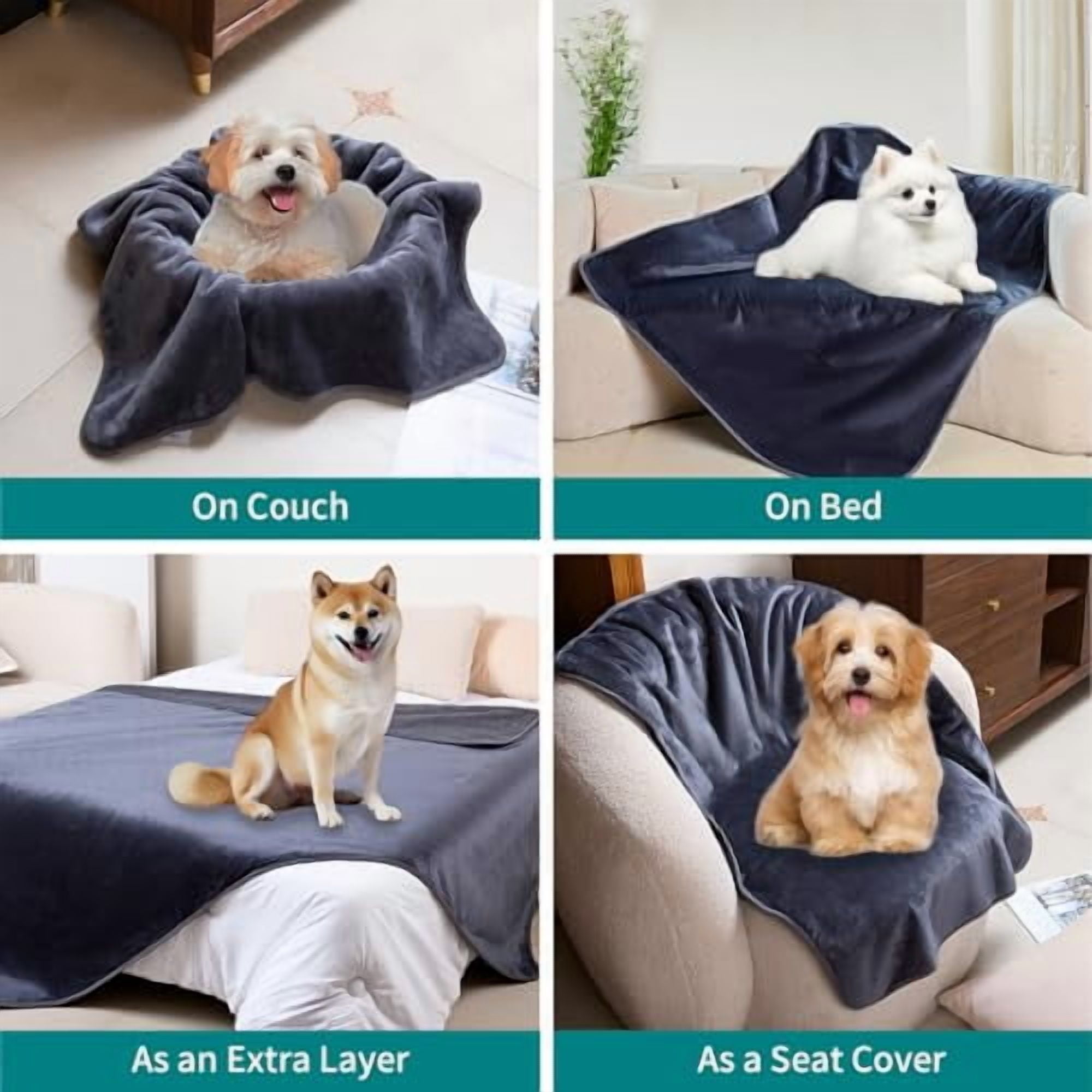 AIWEK WATERPROOF DOG BLANKETS 60X50 - GRAY