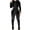 Black, variant on FRSASU Women's solid color casual long sleeved Long Sleeve Bodycon wrinkled two-piece set with a zipper Black