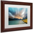 thumbnail image 2 of Trademark Fine Art 'Many Glacier Apocalyptic Sunset' Canvas Art by Pierre Leclerc, White Matte, Wood Frame, 2 of 4