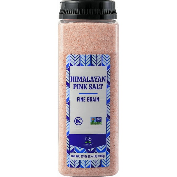 Soeos Himalayan Pink Salt, All-Natural & Unprocessed for Seasoning, Marinades and as Bath Salt, Fine Grain, 39oz