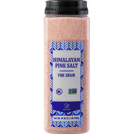 Soeos Himalayan Pink Salt, All-Natural & Unprocessed for Seasoning, Marinades and as Bath Salt, Fine Grain, 39oz