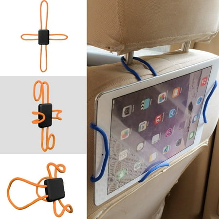 Light Air Grid Seat (Universal Tablet Holder, Slim Cross-Shaped Flexible Do It Yourself Car Mount Air Vent Headrest Stroller Seat Mount Holder Cradle with Expandable Stand and Grid - Orange, Fit Upto 10.5 inch)